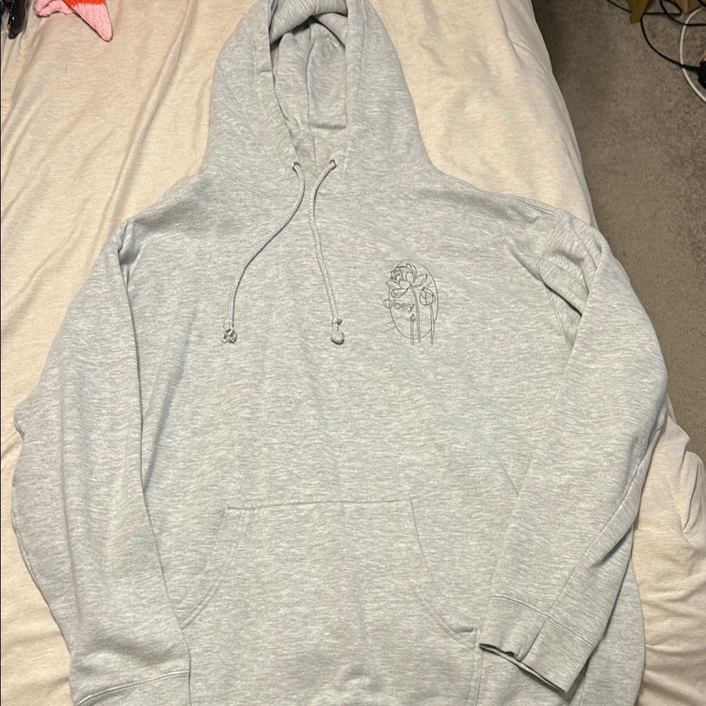 Obey Gray Sweatshirt Casual Cotton-Blend